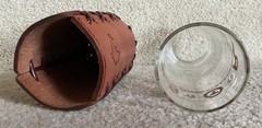Libbey Bamco Western Cowboy Glass w/ Horse Head Tooled Leather 7.25” 1960’s EUC
