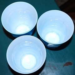 Set 5 DURALEX PICARDIE 8 oz PASTEL BLUE Drinking Cups Stackable Glasses FRANCE