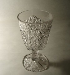 EAPG Adams US Glass 86 aka Daisy and Button with Thumbprint Panel Pattern Goblet