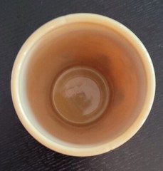 JOE ST CLAIR Fleur De Lis Caramel Butterscotch Slag Glass 3.875″ TUMBLERS-REPRO