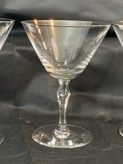 4 – Fostoria Engagement Crystal Platinum Rim Champagne Cocktail Glasses. 5.5”