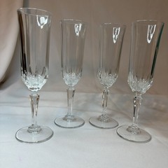 St. George Crystal AMERICAN HERITAGE Fluted Champagne Flute Goblet(s) Set Of 4