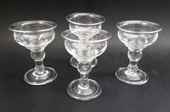 SET 4 COLONIAL WILLIAMSBURG Blenko Glass «BALUSTER» Sherbet Champagne 5″ Goblets