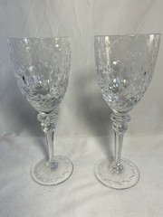 2 Vintage Rogaska Crystal Gallia 7oz Wine Glasses 7 3/4″ Tall. Perfect