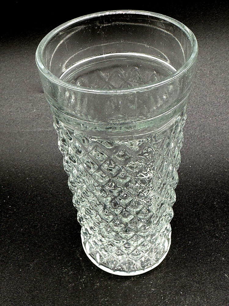 Vintage Indiana Glass? Diamond Point Tumbler Water Glass 12 oz to Rim