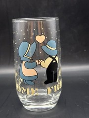 Anchor Hocking 1988 Welcome Friends Drinking Glass Tumbler Amish Boy and Girl