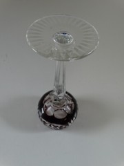 Vintage Bohemian Cut Amethyst Purple Wine Glass 5.75″ tall 1.75″ rim diameter