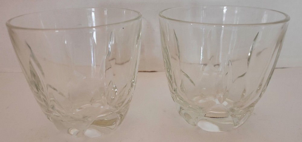 Libbey Logan Clear On The Rocks Old Fashioned Glass -10oz -Set Of Two-3 1/4″-EUC