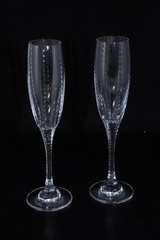 Faberge Atelier Bristol Crystal 10 inch Champagne Flutes With Box