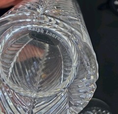 Ralph Lauren Herringbone Crystal HIGHBALL GLASSES Set of 6 Signed