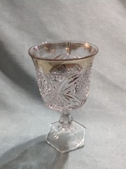 Broughton Pattee Cross Goblet U.S. Glass 15112 Clear 1909 Antique Gold Trim