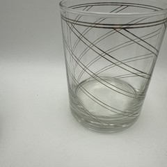 VTG 4 CULVER Barware Glass Devon Black Double on Rocks 14OZ 22k Gold Stripe 1987