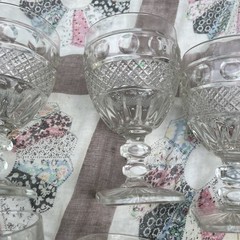 Set Of 8 Ohio Imperial Glass Tradition Clear 8oz Water Goblet 5 3/8” square base