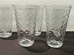 LOT6 LIBBEY COOLER AWA Dot OpticBubble 5 7/8″ Drinking Glasses Tumblers Weighted
