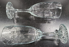 (2) Libbey Chivalry Clear Whiskey Sour Glasses Set Textured Rock Sharpe Stemware