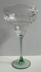 4 Vnt Cristal D’Arques-Durand Green Stem Sombrero Margarita Glasses 1990s France