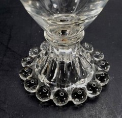 Boopie Berwick ANCHOR HOCKING Glass Goblet Grape Etched Bubble Footed 5.25″ Tall