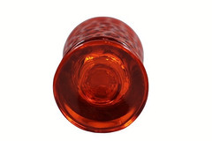 Set of 5 Vintage Fostoria Pebble Beach Flaming Orange Footed Tumblers MCM Glass