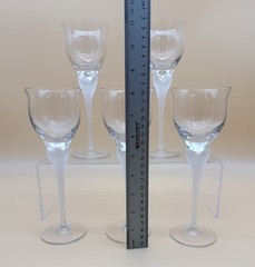 5 Pc – Mikasa Sea Mist Clear Frost Stem Wine Water Glasses 8.25”