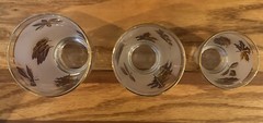 VTG 1960’s-70’s Libbey Glassware Frosted Gold Leaf Autumn Fall Glass 3 Sizes Set