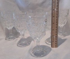 Crystal D’Adriana Luna Set Of 6 Clear Wine Water Glass Goblet Stemware 5.75″