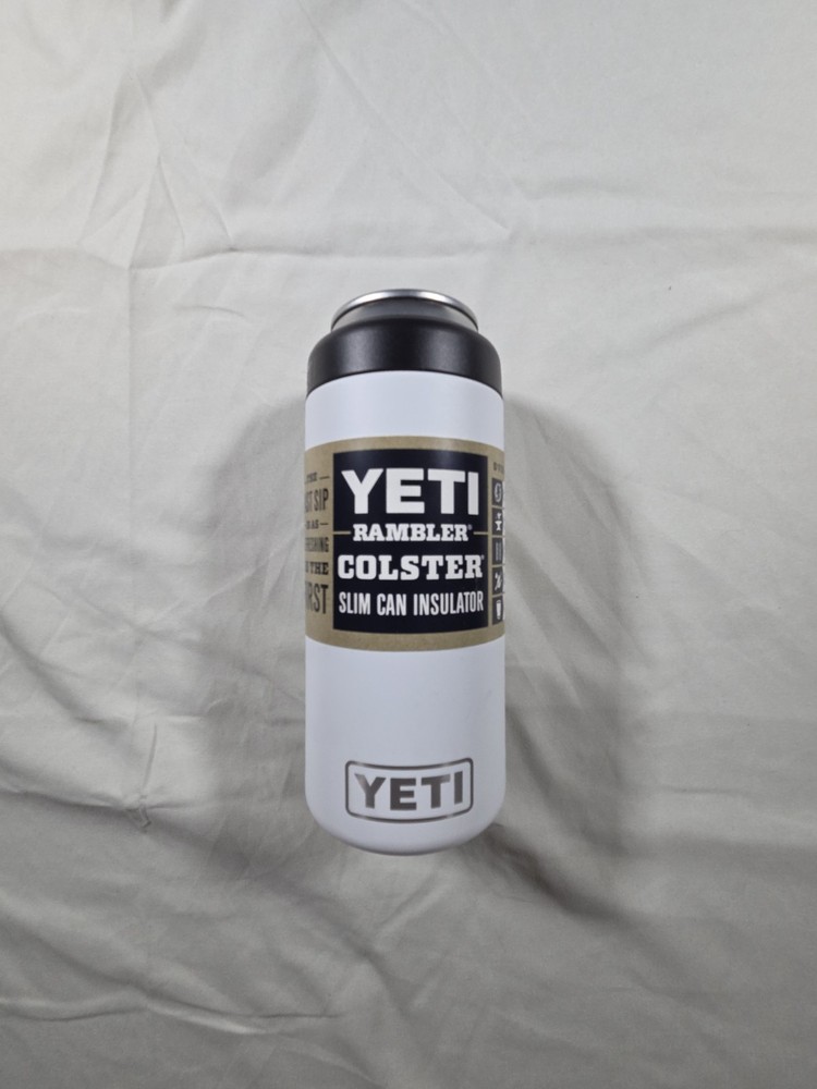YETI Rambler Colster 12 oz Slim Can Cooler Insulator – White – NEW