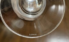 Set of FOUR Lenox Crystal BUTTERFLY MEADOW Balloon Wine Goblets EXCELLENT