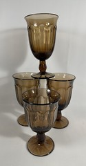 Set of 4 Noritake Provincial Colonial tumblers 5 5/8″ Smokey Brown Japan