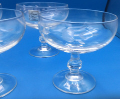 4 Princess House Heritage #507 Footed Dessert Champagne Glasses Crystal NICE!!!!