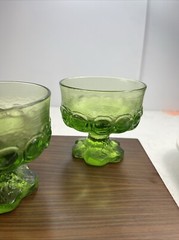 4 Franciscan Madeira Sherbet Dessert Glasses Apple Green Cups Stemmed 6oz