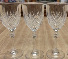 Set of 3 Patterned Cordial/Aperetif Stemware Glasses No Markings Elegant