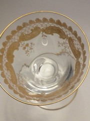 ST LOUIS CRYSTAL STL22 Early Gold Rim Wine Claret Cocktail Glass Scroll