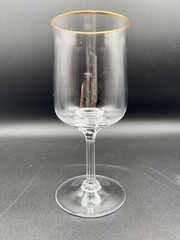 Lenox Crystal Intrigue 7 1/8″ WATER Glass Signed Gold Trim