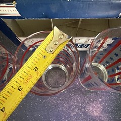 Americana Stars & Stripes Flag Glasses by Williams-Sonoma, Set of 6 –15oz 4July