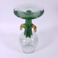 Mexican BLOWN GLASS Cactus Southwest Blue Green Yellow Wine Water GOBLET SET