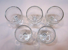 5 Etched Leaf Small Stemmed Wine Glasses Vintage Chalice Liquor Pedestal Goblets