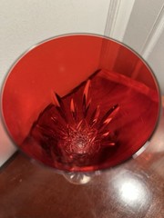 New in Box Set 2 WATERFORD CRYSTAL Lismore Jewels Ruby Red 12″ Champagne Flutes