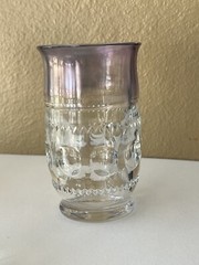 3 VTG Kings Crown Cranberry Flashed Top Only Flat Tumblers 9 oz. EUC