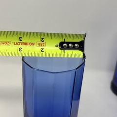 Set of 5 Anchor Hocking Essex Cobalt Blue 16 oz Glasses 10-Panel Tall Tumbler