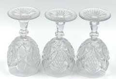 Set of 3 Pennsylvania Clear by U.S. Glass 4.25 Tall Wine Cordial Goblet Glasses