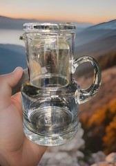 Vintage Bedside Tumble-Up 2 Piece Pitcher And Cup-Clear Glass