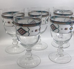 Studio Nova Adirondack Iced Tea Glass Goblet Wine Drinkware Southwest Set of 5