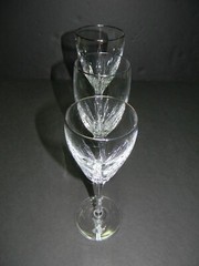 Lenox «Firelight Platinum» Lead Crystal Panel Cut Wine /Water & Iced Tea Glasses