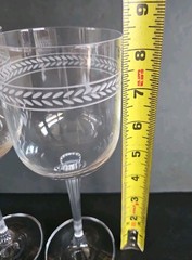 Christenenhutte Crystal Wine Glasses 8 3/8″ CRH10 Ribbed Stem Cut Laurel Design