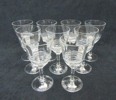 Vtg. 1930s Federal Glass #145 Pattern 6 3/4″ Water/Iced Tea Goblets Optic Ripple