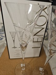 Lenox Adorn Champagne Toasting Flutes Set of 2 Crystal Glasses Boxed 7oz NEW