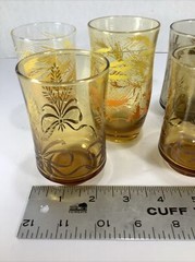 Vintage Wheat Design 4oz Juice Glasses By Libbey®️~Mixed Lot