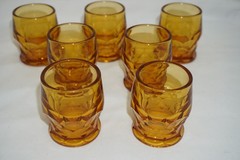 Anchor Hocking Georgian Topez LA S GOLD (7) Whiskey Glasses, 2 1/2″ (S41)