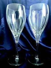Christofle Iriana Water /Wine Goblet Clear Crystal France Handcut 24% lead cryst