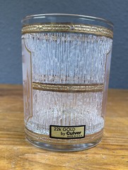 Vintage New York Souvenir Culver 22k Gold Lowball Whiskey Tumbler Glass NY